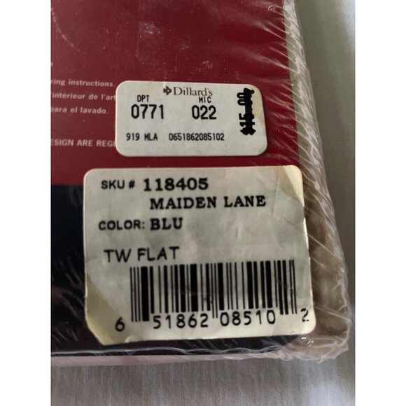 90s Tommy Hilfiger Twin Flat Sheet 100% Combed Cotton Floral Maiden Lane Blue - Picture 6 of 11